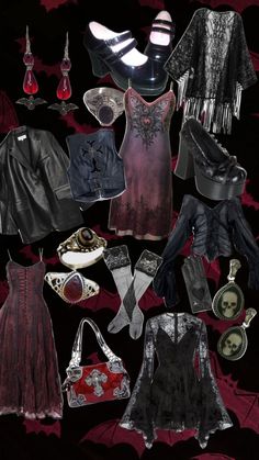 Red Whimsigoth, Outfit Dark, Alt Outfits, Grunge Goth, Gothic Outfits, Goth Outfits