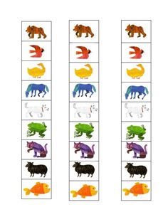 an animal match with different colors and shapes to make it look like they are in the same