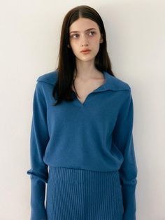 Composition : Shell: 100% WoolColor : BlueCountry of Origin : China Knitwear, Composition, China, V Neck, Wool, Collar, The Originals, Clothes For Women, Quick Saves