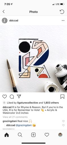 an instagram page with some art work on it