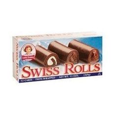 two rolls of swiss rolls are shown in the box, one is brown and the other is