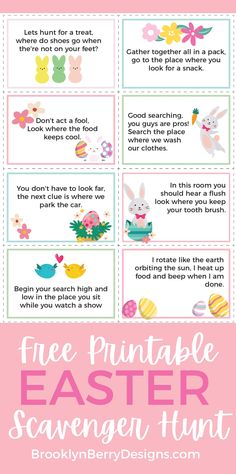 easter printables with the words free printable easter scavenger