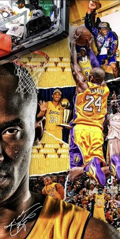 a collage of basketball players and the number four on their jerseys is featured in this image