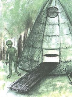 a drawing of a person standing in front of a teepee tent with a man next to it