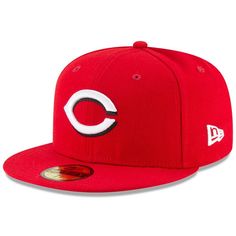 Honor the incredible impact Jackie Robinson had on the Major Leagues with this 2023 Jackie Robinson Day 59FIFTY Fitted Hat from New Era. It features the Cincinnati Reds logo in raised embroidery and commemorative Jackie Robinson Day graphics on the side. In addition, the fitted construction ensures this Cincinnati Reds cap fits you perfectly. High Crown Officially licensed Structured fit Flat bill with ability to curve Brand: New Era Surface washable Imported Material: 100% Polyester Six panels Red Fitted Cap For Fan Gear, Red Fitted Cap For Baseball Season, Red Hats For Baseball Season, Red Fitted Hat With Curved Brim For Sports, Red Flat Brim Fitted Hat For Fan Gear, Red Flat Brim Hat For Fan Gear, Red Flat Bill Hats For Fan Gear, Red Cap For Fan Gear, Red Hats For Fan Gear, One Size Fits Most