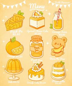 Faith Varvara Menu Faith Varvara, Faith Varvara Food, Fast Food Drawing, Kawaii Food Drawings, Faith Varvara, Pink Charms, Pretty Stickers, Desk Pet, Fantasy Food