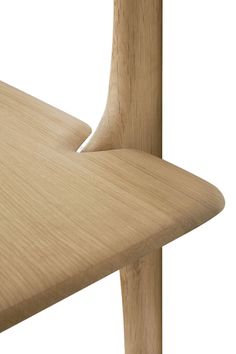 a close up view of a wooden chair