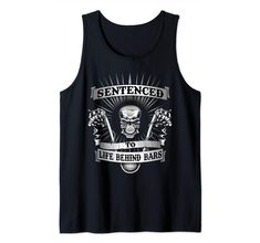 PRICES MAY VARY. Skull Motorcycle T-Shirt Custom design sentenced to life behind bars shirt Lightweight, Classic fit, Double-needle sleeve and bottom hem Life Behind Bars, Skull Motorcycle, Florida Shirt, Bar Shirt, Ape Hangers, Tanks Tops, Motorcycle Tshirts, Behind Bars, T-shirts & Tank Tops