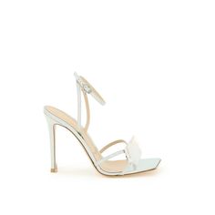 Gianvito Rossi's Jaipur Sandals Made Of Laminated Leather And Featuring A Handcrafted, Tone-On-Tone Maxi Gemstone In Plexi. Stiletto Heel, Squared Toe, Adjustable Ankle Strap And Leather Sole.Material: 100% LhMade In: ItaliaColor: SilverCollection: Fall - Winter 2023G32279 15ric Met Luxury Pointed Toe Sandals For Events, Sandals With Wrapped Heel For Events, High Heel Sandals With Removable Insole For Events, White Sandals With Heel Strap For Gala, Glamorous Patent Leather Open Heel Sandals, Elegant Ankle Strap Sandals With Contrasting Heel, White Leather Sandals For Gala, Pointed Toe Sandals For Summer Gala, Elegant Patent Leather Sandals For Spring