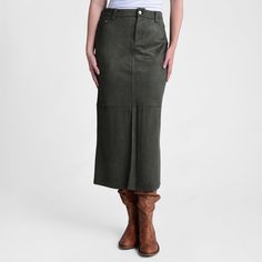 This Indigo Thread skirt sits comfortably at or just below the natural waistline, offering a flattering and versatile fit that works well with a variety of tops, from tucked-in blouses to cropped sweaters. Made from synthetic materials that mimic the look and feel of real suede, this fabric provides a soft, luxurious texture while being more affordable and easier to maintain than genuine suede. It also has a chic, upscale appearance. Tiffany Style Lighting, Cropped Sweaters, Mens Gold Jewelry, Synthetic Materials, White Mark, Men's Grooming, Cropped Sweater, All Fashion, Faux Suede