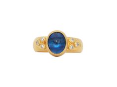 One-of-a-Kind Ring in 24k Gold, 10x8mm Oval from the Rune Collection, with Kyanite Formal Oval Cabochon Topaz Ring, Oval Gold Diamond Cabochons, Measure Ring Size, Gold Stone, Diamond Sizes, Cocktail Ring, Runes, Cocktail Rings, Stone Rings