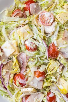 Easy Grinder Salad, Italian Grinder Salad, Homemade Creamy Italian Dressing, Salad Tiktok, Italian Grinder, Grinder Salad, Antipasto Salad, Italian Chopped Salad, Red Wine Vinaigrette