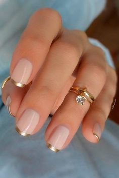 Pretty Simple Nails, French Manicure Designs, Manicures Designs, Bridal Nails, Classy Nails, Chic Nails, Short Acrylic Nails