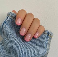 Bright French Nails, Summer French Nails, Hello Nails, Subtle Nails, Nail Room, Simple Gel Nails, Summery Nails, Minimal Nails, Work Nails