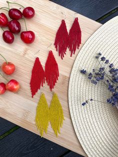 "Red, yellow, and dark red seed bead earrings are made from selected matte Czech beads. Seed bead earrings can be an excellent personalized gift for bridesmaids, Mothers Day, birthdays, Valentine's Day, Wedding day, Christmas, New Year, and for your loved ones. ♡ Length - 3.5\" (9 cm) ♡ Width - 1\" (2,5 cm) ♡ Quality Czech beads ♡ Stainless steel hooks/Silver 925 hooks The colors can slightly differ from the photo because of photography lighting and monitor settings. ♥Gift packaging - FREE! NOTE: Before you pay, please make sure the address in your order matches the address you would like me to ship. ♥ Back to my shop: https://www.etsy.com/shop/BohoBeadRoom My Instagram @boho.bead.room" Dangle Bead Earrings, Fringe Beaded Earrings, Seed Beaded Earrings, Gift For Bridesmaids, Handmade Earrings Beaded, Earrings Red, Seed Bead Earrings, Czech Beads, Bead Earrings