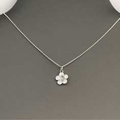 Sterling Silver Dainty Small Satin Plumeria Pendant With Italian Round Box Chain Necklace, Silver Necklace, Hawaii Necklace, Flower Necklace, Silver Chains, 925 Stamped Pendant Height: 12 Mm Pendant Finish: Satin Chain Gauge: .85 Mm Material: 925 Sterling Silver Jewllery Ideas Silver, Vintage Necklace Silver, White Sterling Silver Charm Necklace With Flower, White Sterling Silver Charm Necklaces With Flower Charm, Sterling Silver Flower Charm Necklace For Her, White Sterling Silver Charm Necklace With Flower Pendant, Silver Flower-shaped Charm Necklace For Her, Silver Flower-shaped Charm Necklace Gift For Her, Silver Sterling Silver Flower Necklace As Gift For Her