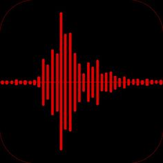 an audio wave is shown in red and black