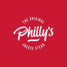 the original phily's cheese steak logo is shown on a bright red background