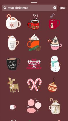 the christmas sticker pack is displayed on an iphone's screen, and it appears to be filled with many different things