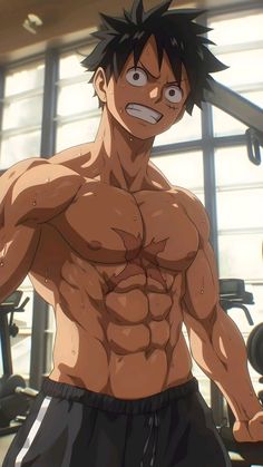 an image of a man with no shirt in the gym