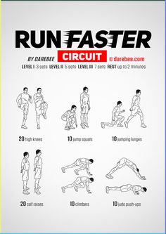 an exercise poster with instructions to run faster