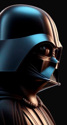 a darth vader helmet is shown in the dark side up view, with one eye open