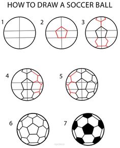 how to draw a soccer ball