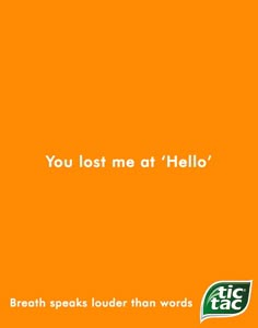 an orange background with the words you lost me at hello