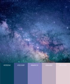 the night sky is filled with stars, and there are color swatches to choose from