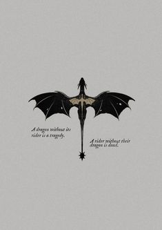 a bat flying through the air with a quote below it that says, a dragon without wings