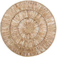 an image of a round rattan placemat on a white background for use in home decor