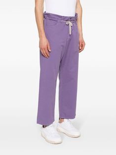 Find SOCIETE ANONYME Giant Straight-leg Trousers on Editorialist. amaranth purple cotton twill weave straight leg belt loops classic five pockets logo patch to the rear embroidered logo to the rear front button and zip fastening drawstring fastening When buying this unisex item, keep in mind that it is graded in standard men's sizing. Casual Purple Bottoms With Pockets, Solid Cotton Cropped Leg Jeans, Cotton Cropped Leg Jeans, Everyday Cotton Pants With Belt Loops, Solid Cotton Cropped Jeans, Spring Cotton Bottoms With Straight Hem, Casual Lavender Pants For Spring, Lavender Straight Leg Pants For Spring, Casual Lavender Bottoms For Spring