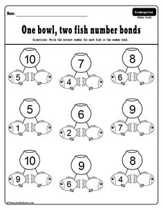 the number bonds worksheet for children to learn numbers and counting them in order