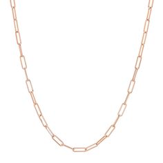 Charm Necklace + Rose Gold Paperclip Chain - Conges Life Rose Gold Paperclip Necklace, Rose Gold Chain Necklace With Rectangular Links, Rose Gold Link Necklace With Paperclip Chain, Rose Gold Necklace With Paperclip Chain Link, Rose Gold Paperclip Chain Necklace, Rose Gold Oval Link Paperclip Bracelet, Rose Gold Link Chain Necklace With Paperclip Chain, Rose Gold Necklaces With Cable Chain And Rectangular Links, Rose Gold Oval Link Paperclip Chain Jewelry