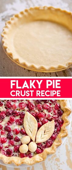 a pie crust with cranberries and almonds in it