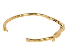 Perfect worn alone or layered with your other favorites, this Boochier bracelet has a minimal, modern elegance. The polished 18K yellow gold bracelet has a twist at the center which is set with tiny diamond pavé on either end. It closes with an 18K yellow gold safety clasp. interior diameter : 1 7/8" x 2 1/4"18K yellow gold bracelet width : 3mmpavé diamonds : 1mm diameter each : .04cttw18K yellow gold safety clasp closure Alex Sepkus, Daniela Villegas, Digby And Iona, Rebecca Overmann, Jennie Kwon, Zoe Chicco, Cathy Waterman, End It, Tiny Diamond