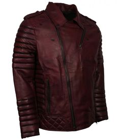 Brando Maroon Waxed Biker Leather Jacket on Sale at US Leather Mart. Buy now!! Fall Motorcycling Leather Jacket With Long Sleeves, Fall Motorcycling Long Sleeve Leather Jacket, Fall Long Sleeve Leather Motorcycling Jacket, Brown Long Sleeve Punk Biker Jacket, Quilted Biker Jacket With Long Sleeves For Fall, Quilted Long Sleeve Biker Jacket For Fall, Punk Style Leather Biker Jacket, Quilted Biker Leather Jacket, Rocker Leather Outerwear With Long Sleeves