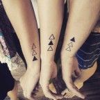 two people with matching tattoos on their hands