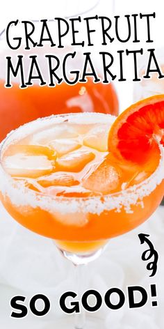 a grapefruit margarita is garnished with orange slices