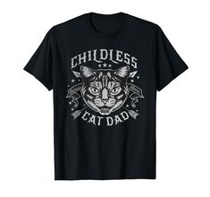 a black t - shirt with an image of a cat's face on it