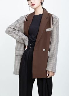 Women Fashion patchwork coats khaki Art outwearThis dress is made of cotton or linen fabric, soft and breathy. Flattering cut. Makes you look slimmer and matches easlily. Materials used: cotton blendedMeasurement:Size XL/US16-18/EUR44 length 75cm / 29.25"Shoulder 45cm / 17.55"bust 106cm / 41.34"hem 114cm / 44.46"Sleeve Patchwork Blazer For Workwear In Fall, Fall Cotton Blazer With Patchwork, Plus Size Winter Jackets, African Attire For Men, Patchwork Coat, Fashion Patchwork, Winter Outwear, Hooded Faux, Perfect Coat