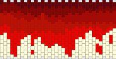 a red and white knitted pattern with squares