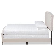 Baxton Studio Morgan Modern Transitional Beige Fabric Upholstered King Size Panel Bed FredCo theFredCo Transitional Bed, Stylish Outdoor Furniture, King Upholstered Bed, Queen Upholstered Bed, Bed Pads, Beige Bed, Upholstered Panel Bed, Luxurious Bedroom, Upholstered Panels