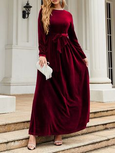 SkuCY-!129085MaterialDacron StyleWrap , Long Sleeves FeaturePleated , Belted , Solid Color , Zipper NecklineRound-neck OccasionBanquet , Going out , Casual , Urban , Simple SeasonsSpring , Summer , Autumn , Winter TypeMaxi Dresses ColorRED,BLUE,GREEN,BROWN,BLACK,DARK BLUESizeS,M,L,XL,2XL Please consult the size chart we provide for this item's measurements to help you decide which size to buy.Please note: There may be 1-3cm differ due to manual measurement.CMINCHBustWaistShoulderLengthS927337137 Gold Velvet Dress, Long Sleeve Velvet Dress, Ankle Dress, Velvet Maxi Dress, Holiday Party Dresses, Maxi Dress Navy, Long Sleeve Maxi, Denim Overalls, Gold Dress