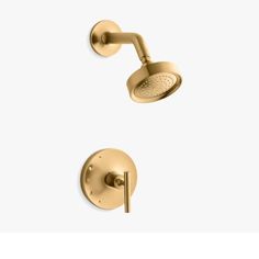 thermostaer with shower head and handset in brushed brass finish by kohl