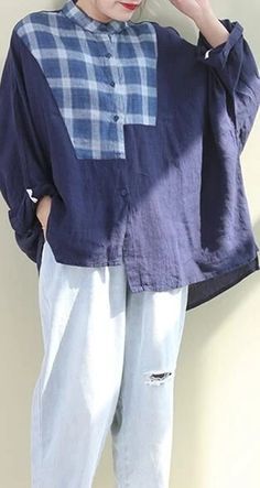 Patch Work Women Casual Blouse Linen Shirts Loose Blouse Plus Size Women Tops Cheap Casual Patchwork Blouse, Affordable Patchwork Elegant Blouse, Coat 2020, Work Women, Linen Tops, Linen Top Women, Linen Shirts Women, Blouse Plus Size, Linen Shirts