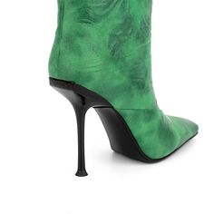 Shop Green V-Cut Knee High Boots Stiletto Heel Square Toe Booties color Green for Anniversary, Ball, Date with worldwide Free shipping & Free return. Green Boots Women, Fitted Green Knee-high Boots For Parties, Winter Green Ankle-high Heeled Boots, Green Fitted High Heel Knee-high Boots, Green Faux Leather Ankle-high Boots, Green Ankle-high Boots With Reinforced Heel, Women's Knee High Boots, Chic Winter Style, Green Boots