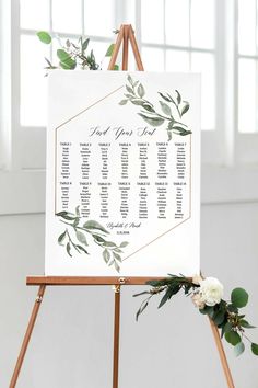 Seating Chart Template, Seating Chart Wedding, Editable Seating Chart Printable, Greenery Printable Seating Chart, Instant Download, PDF