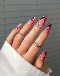 48 of The Best February Nails and February Nail Designs You Will Love Valentine Nail Art, Trendy Nail Design, Valentine's Day Nails, Valentines Nails, Best Acrylic Nails, Square Nails