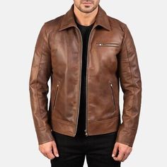 Brown Leather Biker Jacket, Jaket Motor, Moto Cafe, Black Leather Biker Jacket, Men's Leather Jacket, Real Leather Jacket, Biker Leather, Genuine Leather Jackets, Brown Leather Jacket